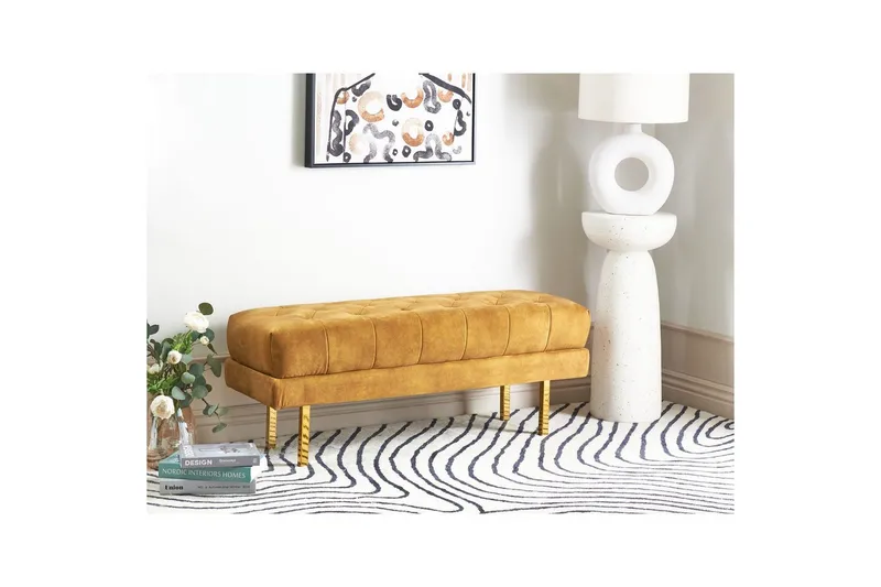 Sittbänk Roseville Gul/Guld - Gul/Guld - Inredning - Dekorbeslag - Möbelbeslag - Möbelben