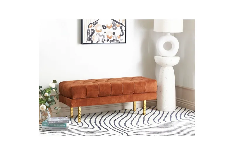 Sittbänk Roseville Rött/guld - Rött/guld - Inredning - Dekorbeslag - Möbelbeslag - Möbelben