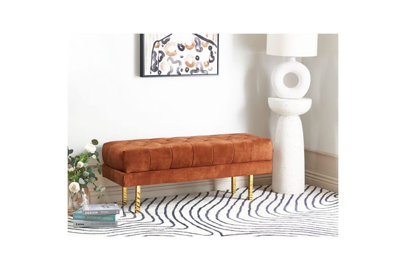 Sittbänk Roseville Rött/guld - Rött/guld - Möbler - Stolar & fåtöljer - Sittbänk - Hallbänk