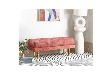 Sittbänk Roseville Rosa/guld - Rosa/guld - Möbler - Stolar & fåtöljer - Sittbänk - Hallbänk