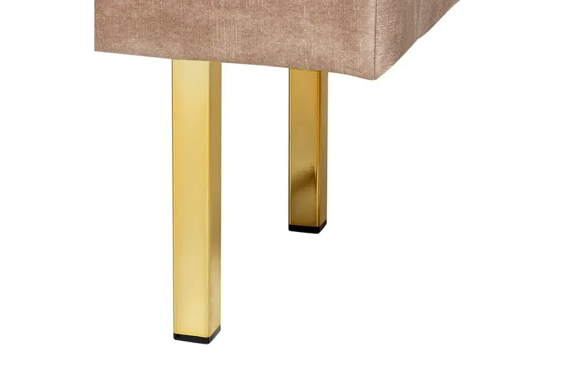 Sittbänk Roseville Taupe/guld - Taupe/guld - Möbler - Stolar & fåtöljer - Sittbänk - Hallbänk