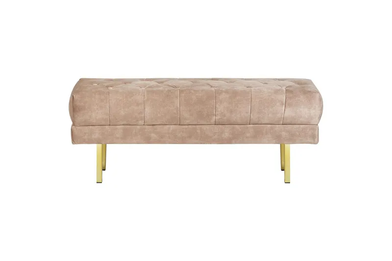 Sittbänk Roseville Taupe/guld - Taupe/guld - Möbler - Stolar & fåtöljer - Sittbänk - Hallbänk