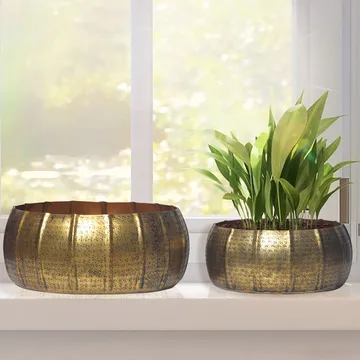 Eliaro Vas 17 cm Set om 2 - Guldfärgad - Inredning - Kruka & ytterkruka