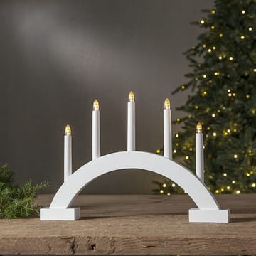 Abbe Stor Adventsljusstake Båge 46 cm - Elljusstake i Trä för Fönster - Vit - Inredning - Julpynt & helgdekoration - Julpynt & juldekoration