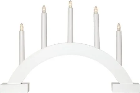 Abbe Stor Adventsljusstake Båge 46 cm - Elljusstake i Trä för Fönster, Vit
