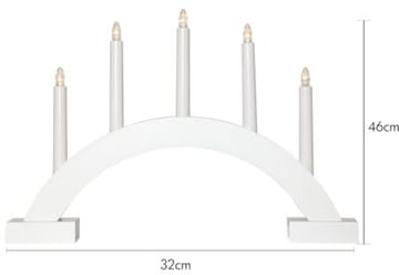 Abbe Stor Adventsljusstake Båge 46 cm - Elljusstake i Trä för Fönster - Vit - Inredning - Julpynt & helgdekoration - Julpynt & juldekoration