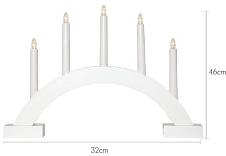 Abbe Stor Adventsljusstake Båge 46 cm - Elljusstake i Trä för Fönster - Vit - Inredning - Julpynt & helgdekoration - Julpynt & juldekoration