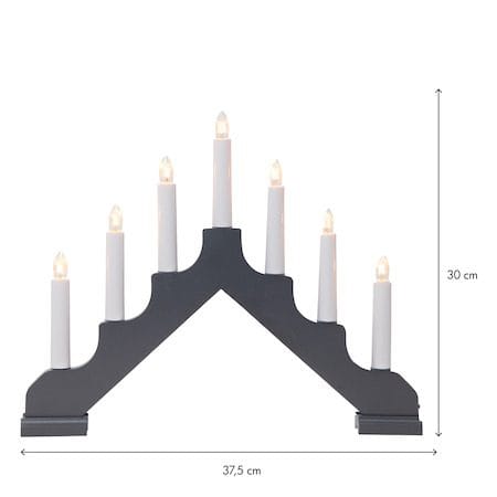 Ada Adventsljusstake 37.5 cm - Elljusstake i Trä för Fönster - Mellangrå - Inredning - Julpynt & helgdekoration - Julpynt & juldekoration