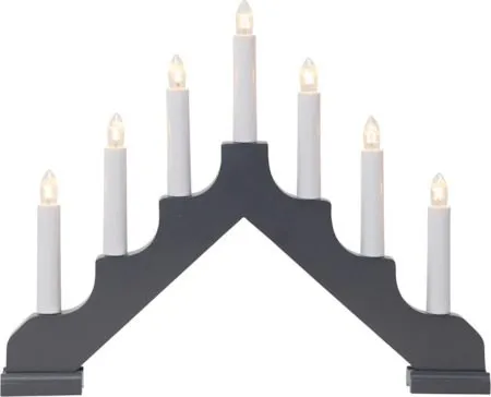 Ada Adventsljusstake 37.5 cm - Elljusstake i Trä för Fönster, Mellangrå