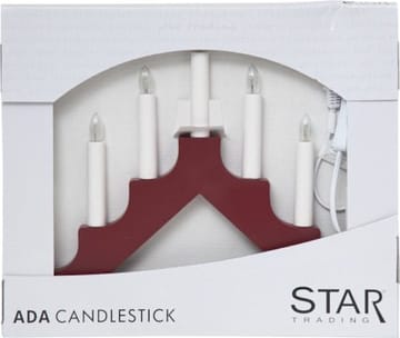 Ada Adventsljusstake 37.5 cm - Elljusstake i Trä för Fönster - Vinröd - Inredning - Julpynt & helgdekoration - Julpynt & juldekoration