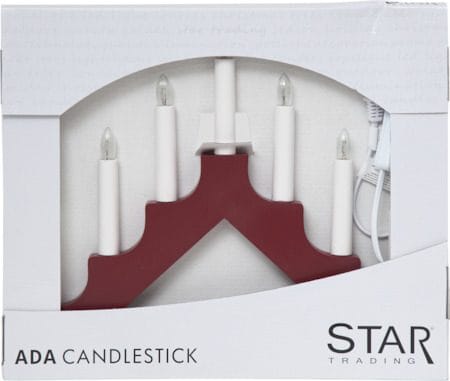 Ada Adventsljusstake 37.5 cm - Elljusstake i Trä för Fönster - Vinröd - Inredning - Julpynt & helgdekoration - Julpynt & juldekoration