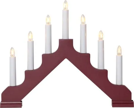 Ada Adventsljusstake 37.5 cm - Elljusstake i Trä för Fönster - Vinröd - Inredning - Julpynt & helgdekoration - Julpynt & juldekoration