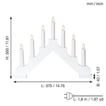 Ada Ljusstake 37.5 cm - vit - Inredning - Julpynt & helgdekoration - Julpynt & juldekoration