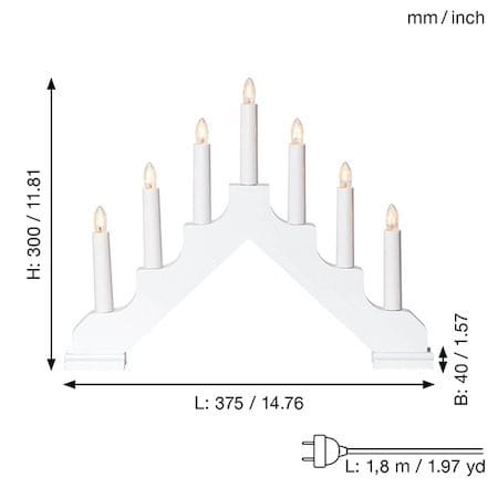 Ada Ljusstake 37.5 cm - vit - Inredning - Julpynt & helgdekoration - Julpynt & juldekoration