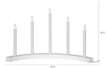 Adventsljusstake Accent 60x36 cm 5 ljus E10 - Vit - Inredning - Julpynt & helgdekoration - Julpynt & juldekoration