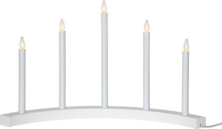 Adventsljusstake Accent 60x36 cm 5 ljus E10 - Vit - Inredning - Julpynt & helgdekoration - Julpynt & juldekoration