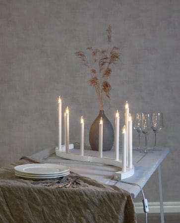 Adventsljusstake Accent 60x36 cm 5 ljus E10 - Vit - Inredning - Julpynt & helgdekoration - Julpynt & juldekoration