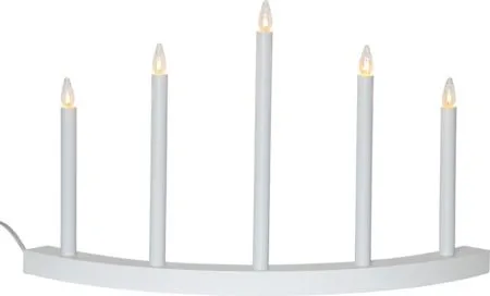 Adventsljusstake Accent 60x36 cm 5 ljus E10 - Vit - Inredning - Julpynt & helgdekoration - Julpynt & juldekoration