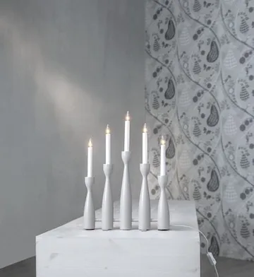 Adventsljusstake Midja 2 35x47 cm 5 ljus E10 - Beige / Vit - Inredning - Julpynt & helgdekoration - Julpynt & juldekoration