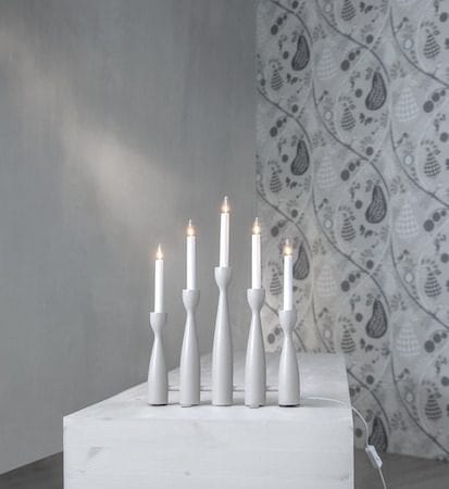 Adventsljusstake Midja 2 35x47 cm 5 ljus E10 - Beige / Vit - Inredning - Julpynt & helgdekoration - Julpynt & juldekoration