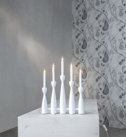 Adventsljusstake Midja 2 35x47 cm 5 ljus E10 - Vit - Inredning - Julpynt & helgdekoration - Julpynt & juldekoration