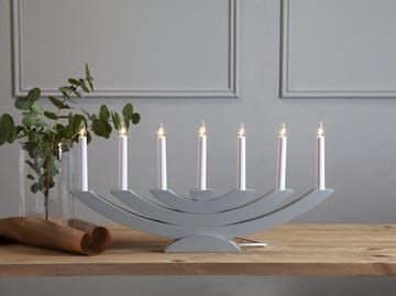 Adventsljusstake Navida 60x30 cm Trä 7 ljus E10 - Grå - Inredning - Julpynt & helgdekoration - Julpynt & juldekoration