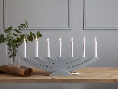 Adventsljusstake Navida 60x30 cm Trä 7 ljus E10 - Grå - Inredning - Julpynt & helgdekoration - Julpynt & juldekoration