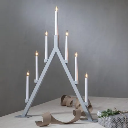 Adventsljusstake Oliver 60x75 cm Metall 7 ljus E10 - Grå - Inredning - Julpynt & helgdekoration - Julpynt & juldekoration