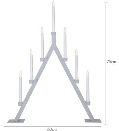 Adventsljusstake Oliver 60x75 cm Metall 7 ljus E10 - Grå - Inredning - Julpynt & helgdekoration - Julpynt & juldekoration