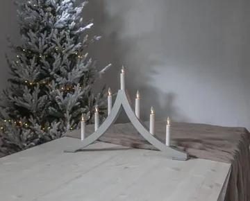 Adventsljusstake Pagod 60x40 cm Trä 7 ljus E10 - Grå - Inredning - Julpynt & helgdekoration - Julpynt & juldekoration