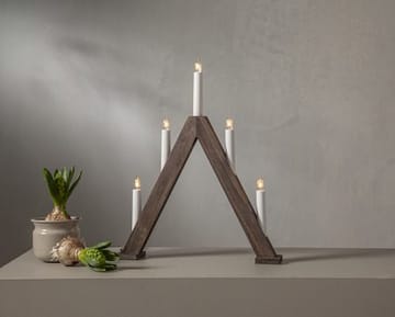 Albo Adventsljusstake 34 cm - Elljusstake i Trä för Fönster - Mörkbrun - Inredning - Julpynt & helgdekoration - Julpynt & juldekoration