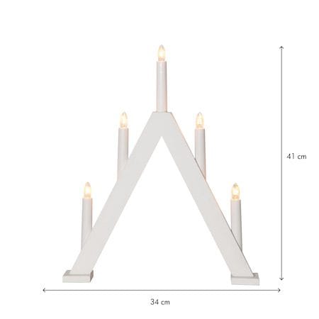 Albo Adventsljusstake 34 cm - Elljusstake i Trä för Fönster - Vit - Inredning - Julpynt & helgdekoration - Julpynt & juldekoration