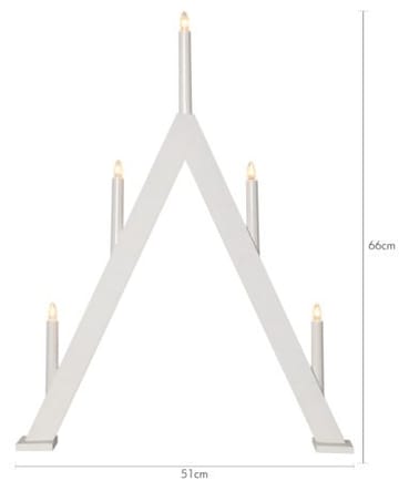 Albo Stor Adventsljusstake 51 cm - Elljusstake i Trä för Fönster - Vit - Inredning - Julpynt & helgdekoration - Julpynt & juldekoration