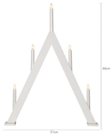 Albo Stor Adventsljusstake 51 cm - Elljusstake i Trä för Fönster - Vit - Inredning - Julpynt & helgdekoration - Julpynt & juldekoration