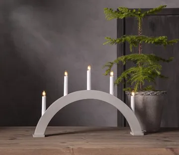Albo Stor Adventsljusstake Båge 51 cm - Elljusstake i Trä för Fönster - Ljusbeige - Inredning - Julpynt & helgdekoration - Julpynt & juldekoration