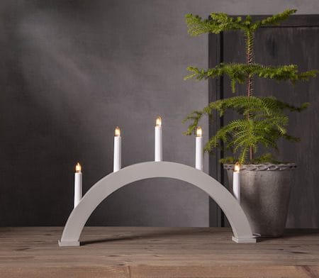 Albo Stor Adventsljusstake Båge 51 cm - Elljusstake i Trä för Fönster - Ljusbeige - Inredning - Julpynt & helgdekoration - Julpynt & juldekoration