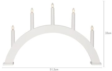 Albo Stor Adventsljusstake Båge 51 cm - Elljusstake i Trä för Fönster - Vit - Inredning - Julpynt & helgdekoration - Julpynt & juldekoration