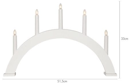 Albo Stor Adventsljusstake Båge 51 cm - Elljusstake i Trä för Fönster - Vit - Inredning - Julpynt & helgdekoration - Julpynt & juldekoration