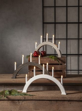 Albo Stor Adventsljusstake Båge 51 cm - Elljusstake i Trä för Fönster - Vit - Inredning - Julpynt & helgdekoration - Julpynt & juldekoration