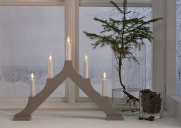 Alma Adventsljusstake 44 cm - Elljusstake i Trä för Fönster - Ljus Gråbeige - Inredning - Julpynt & helgdekoration - Julpynt & juldekoration