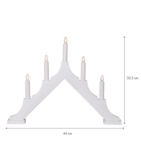 Alma Adventsljusstake 44 cm - Elljusstake i Trä för Fönster - Vit - Inredning - Julpynt & helgdekoration - Julpynt & juldekoration