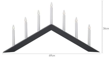 Arrow Stor Adventsljusstake 69 cm - Elljusstake i Trä för Fönster - Mörkgrå - Inredning - Julpynt & helgdekoration - Julpynt & juldekoration
