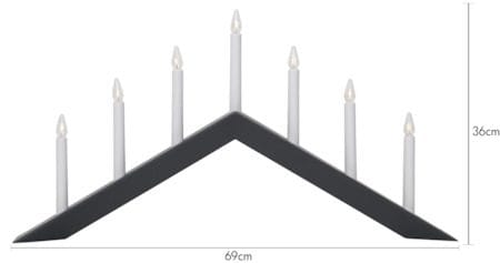Arrow Stor Adventsljusstake 69 cm - Elljusstake i Trä för Fönster - Mörkgrå - Inredning - Julpynt & helgdekoration - Julpynt & juldekoration