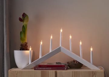 Arrow Stor Adventsljusstake 69 cm - Elljusstake i Trä för Fönster - Vit - Inredning - Julpynt & helgdekoration - Julpynt & juldekoration