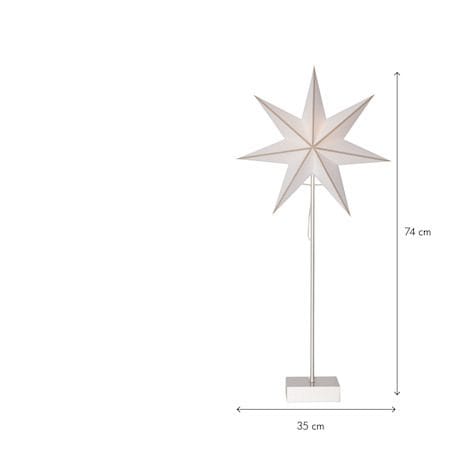 Astro Stjärna på fot 35 cm - vit och beige - Inredning - Julpynt & helgdekoration - Julpynt & juldekoration