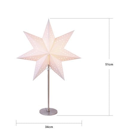 Bobo Adventsstjärna på Fot 34 cm - Jullampa i papper & metall - Vit - Inredning - Julpynt & helgdekoration - Julpynt & juldekoration