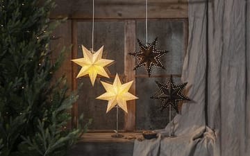 Bobo Adventsstjärna på Fot 34 cm - Jullampa i papper & metall - Vit - Inredning - Julpynt & helgdekoration - Julpynt & juldekoration
