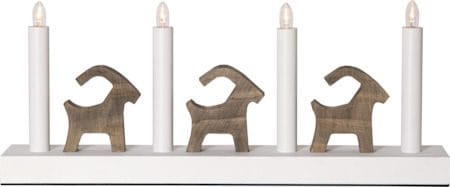 Bruse Ljusstake 43 cm - vit och brun - Inredning - Julpynt & helgdekoration - Julpynt & juldekoration