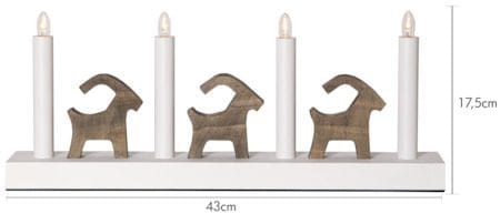 Bruse Ljusstake 43 cm - vit och brun - Inredning - Julpynt & helgdekoration - Julpynt & juldekoration