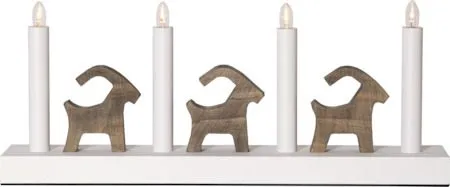 Bruse Ljusstake 43 cm, vit och brun